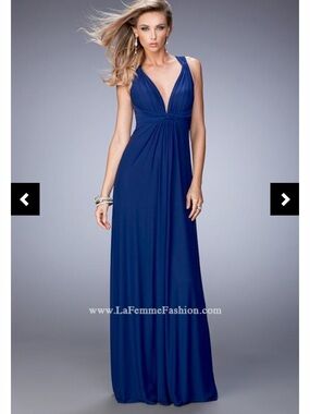 La Femme Navy Blue Flowy Fabric, ECU